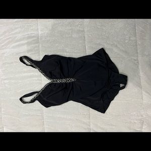 Maxine Black/white ruffle front one piece swimsuit  16